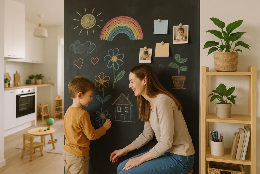 空白牆別浪費！黑板漆這樣用，收納備忘、親子塗鴉、磁吸展示一次滿足