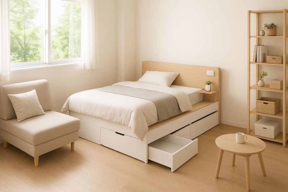 小房間別買收納櫃！2026年機能床沙發床，1張省下3倍空間、收納翻倍