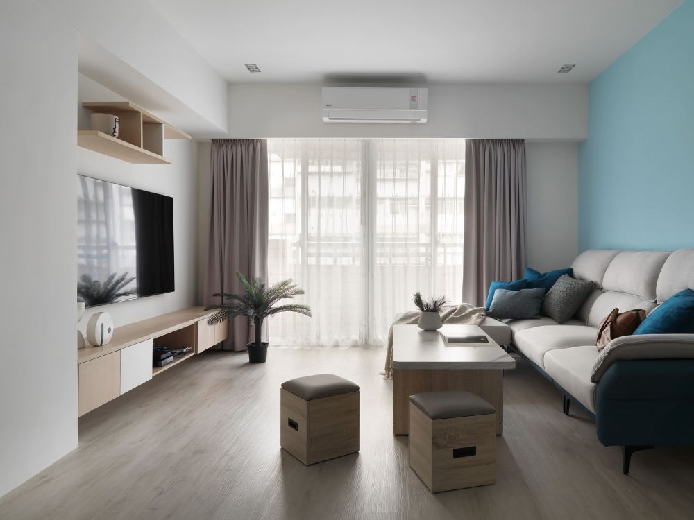 水藍色妝點木紋北歐風 帶有度假風情的清新小宅