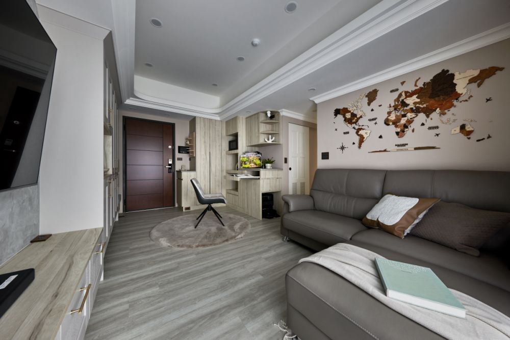 15坪奶茶色小宅雙倍大！高彈性櫥櫃設計，空間運用隨心自如