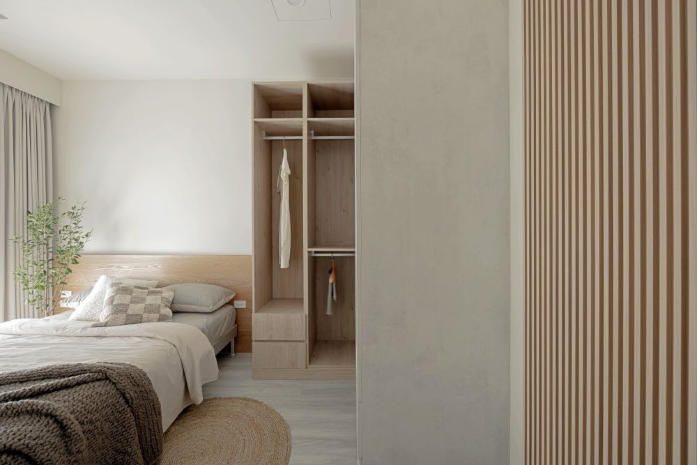 微甜淡奶茶色x自然無印風,打造清爽溫馨17坪新婚宅 日式風 新成屋