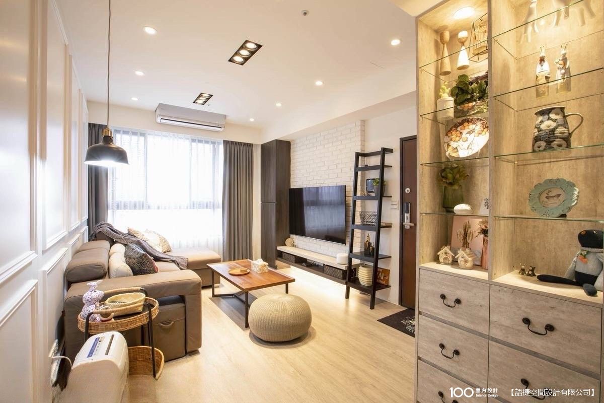 美式風裝修 23坪 2房2廳1衛 210萬 新北市 用設計創造Me time獨享時光 裝修案例效果圖 - 100室內設計