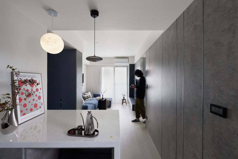 16坪現代風灰藍系寧靜宅