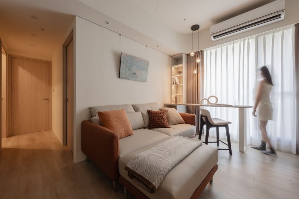 藍綠X橘紅撞色超吸睛！打造23坪柔美質感居家氛圍