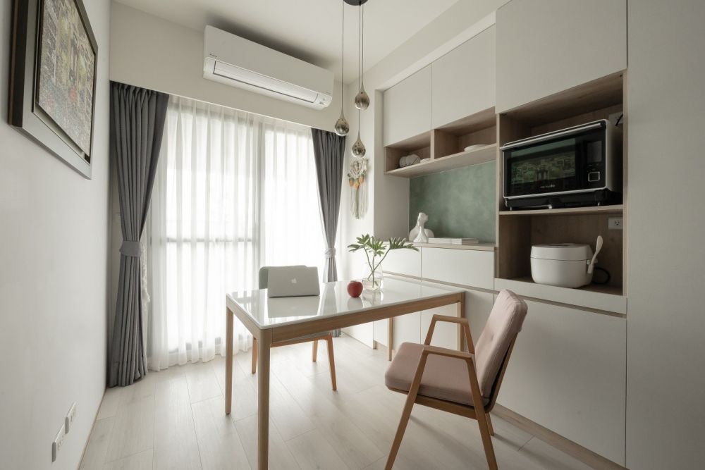 22坪也有海量收納！清新綠搭配木質，讓家更溫馨舒適