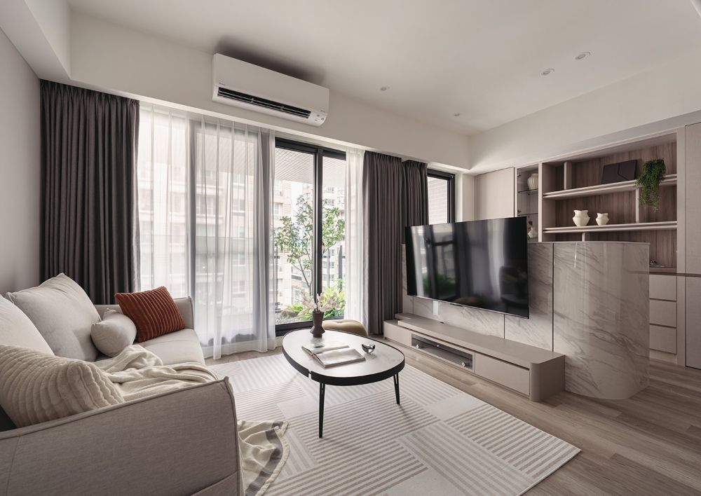 以簡約色彩、材質，創造出寧靜與雅致兼具的舒適柔和現代宅