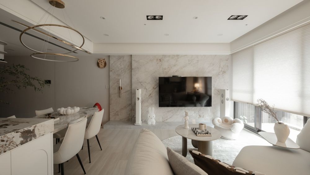 奶油白與石紋交織，溫潤有質感！29坪現代風輕奢療癒居所