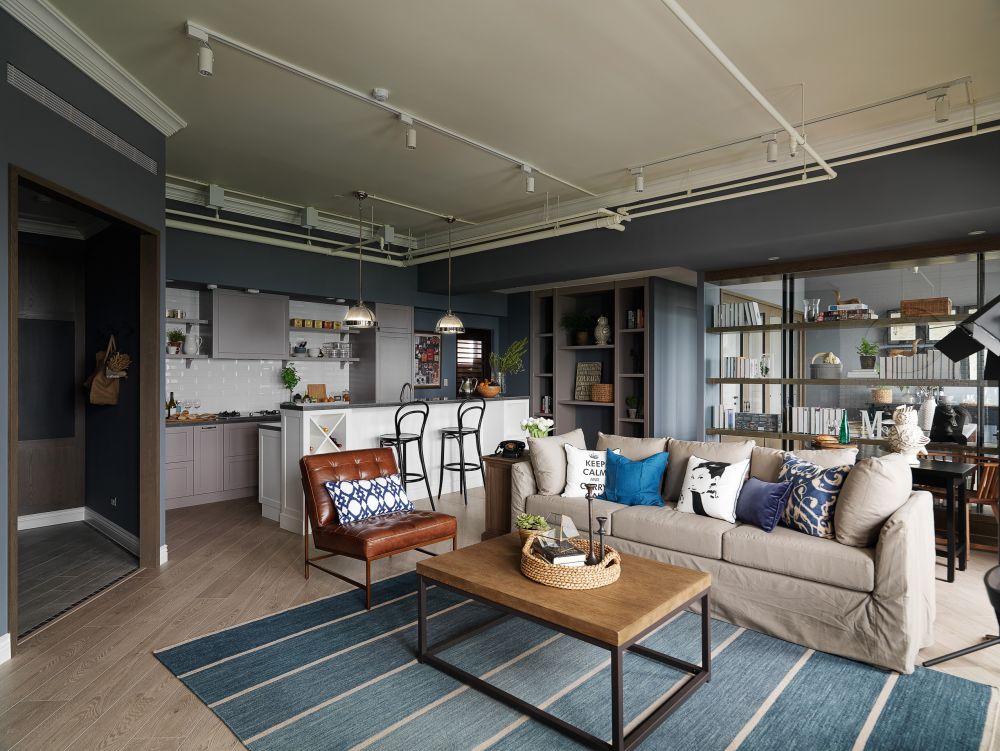 開放式,古典風,廚房,吧檯,色彩