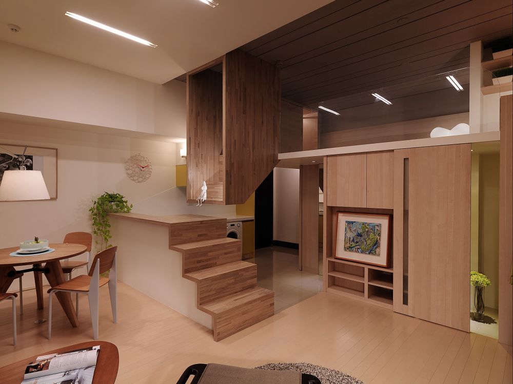 現代風裝修 12坪 1房 Stair house 裝修案例效果圖 - 100室內設計