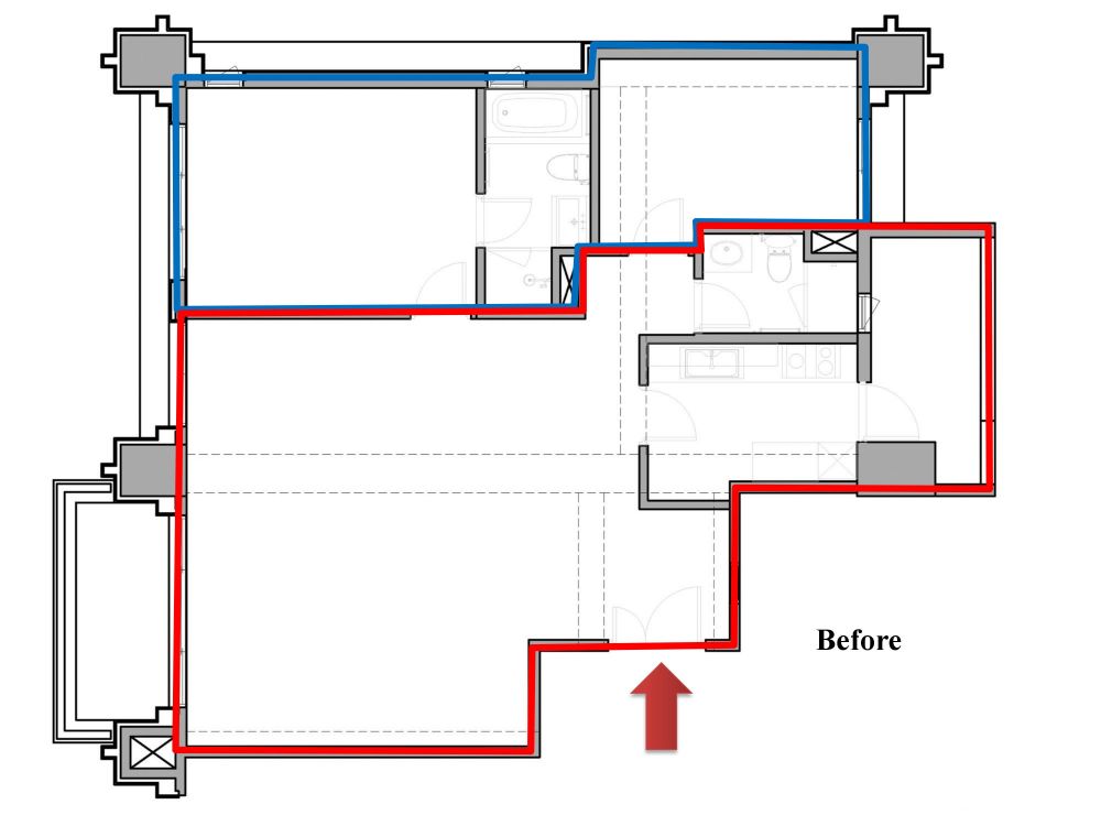 新成屋,跳色,藍色,開放式
