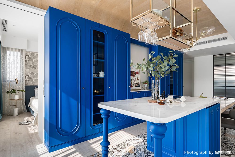 新成屋,跳色,藍色,開放式