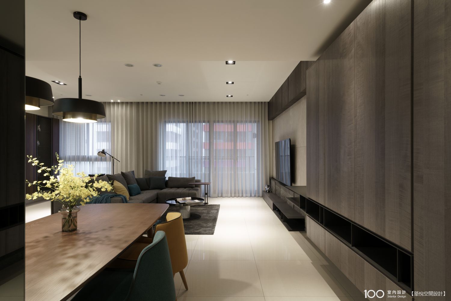 現代風裝修 35坪 4房2廳2衛 高雄市 S HOUSE 裝修案例效果圖 - 100室內設計