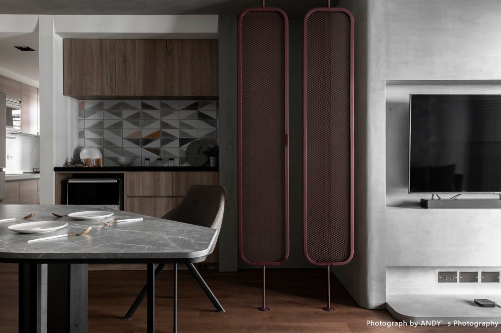 工業風,北歐風,鐵網屏風,黑板牆,特殊刮痕牆壁