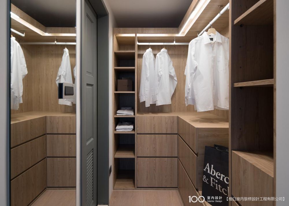 橙白室內設計公司衣櫃收納案例