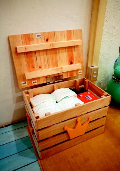 ▲連尿布收納箱也親手做